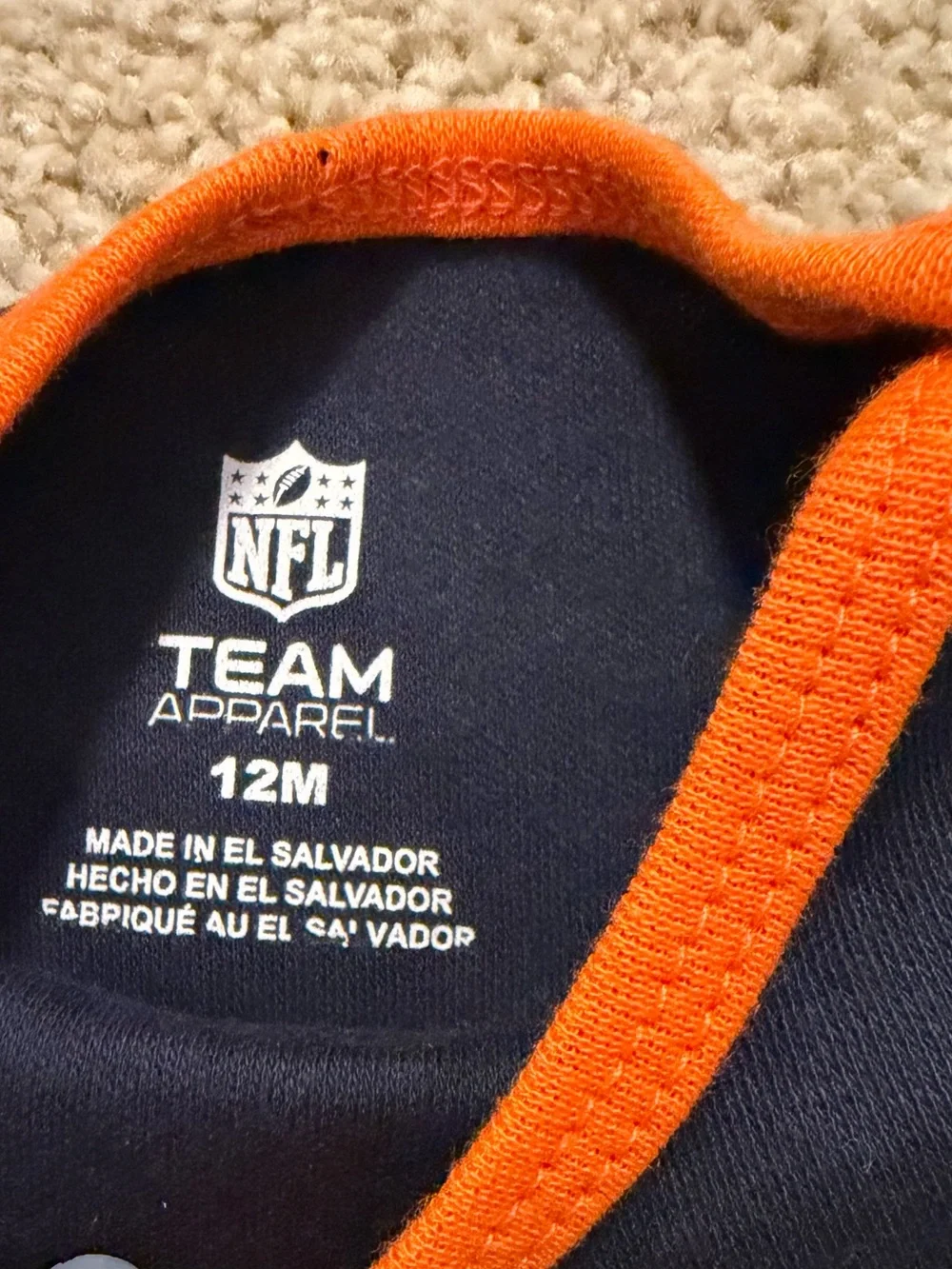 NWT: NFL Chicago Bears One Piece Body Suit. Baby 12 Months
